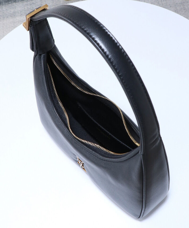 Saint Laurent Calypso Mini Hobo In Plunged Lambskin 791484 Black
